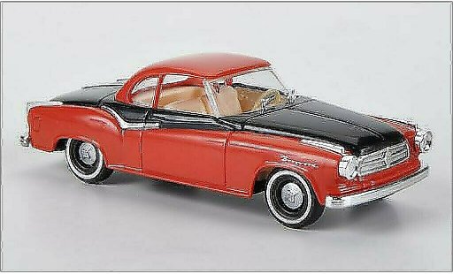 Borgward Isabella berline 1/87 Busch rood/zwart 1958 modelauto