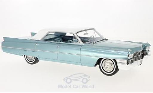 Modelauto Cadillac Sedan Sedan de Ville metallic turquoise/wit 1963 1/18 BoS Models