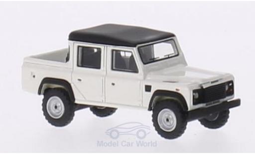 Modelauto Land Rover Defender 110 Double Cab Pickup wit/mat-zwart RHD 1990 1/87 BoS Models