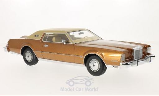 Modelauto Lincoln Continental 1974 Mark IV Luxus metallic bruin/mat-beige 1/18 BoS Models