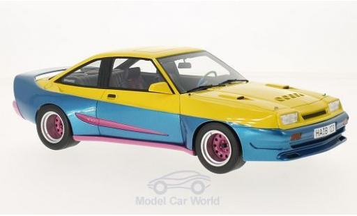 Modelauto Opel Manta B Mattig B matig geel/metallic blauw 1991 1/18 BoS Models
