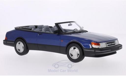 Modelauto Saab 900 1987 S Cabriolet metallic blauw 1/18 BoS Models