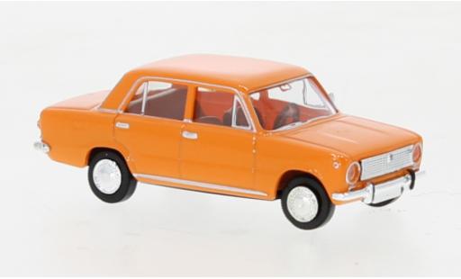 Modelauto Fiat 124 Limousine oranje 1966 1/87 Brekina