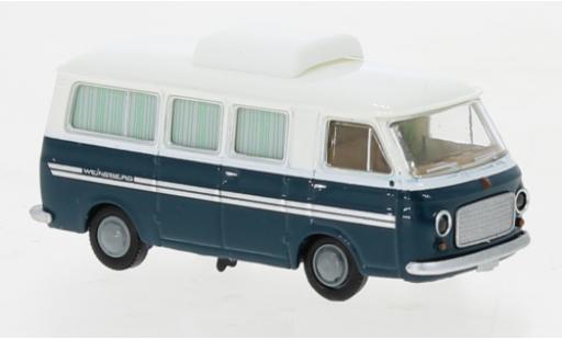 Modelauto Fiat 238 Camper wit/blauw 1966 1/87 Brekina