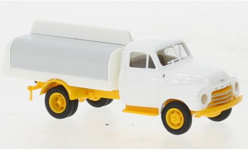 Modelauto Opel Blitz Base Ger&Atilde;&curren;nkeaufbau wit/geel 1952 1/87 Brekina