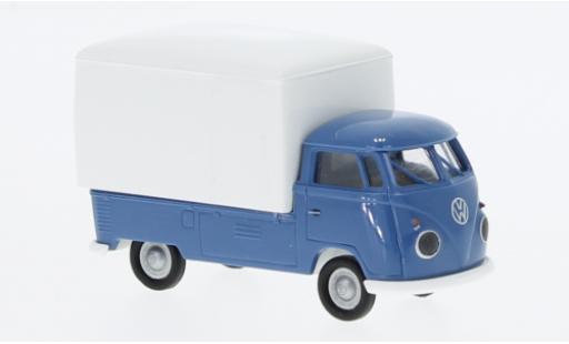 Modelauto Volkswagen T1 B Gro&Atilde;�raum-wagon conteneur blauw/wit 1960 1/87 Brekina