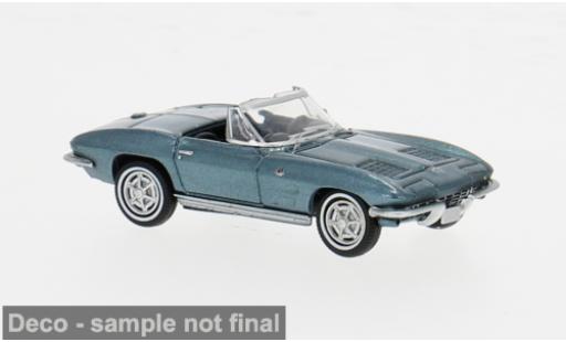 Modelauto Chevrolet Corvette Convertible C2 Cabrio metallic groen 1962 1/87 Brekina