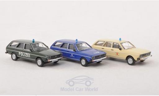 Modelauto Volkswagen Passat Base Variant 3er-Set Blaulicht: Politie DRK THW 1/87 Brekina