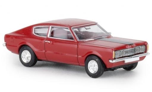 Modelauto Ford Taunus Berline Coupe GT rood 1972 Capot zwart 1/87 Brekina