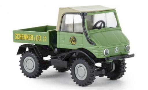 Modelauto Mercedes Unimog 406-425 421 Schenker 1966 laadbak 1/87 Brekina