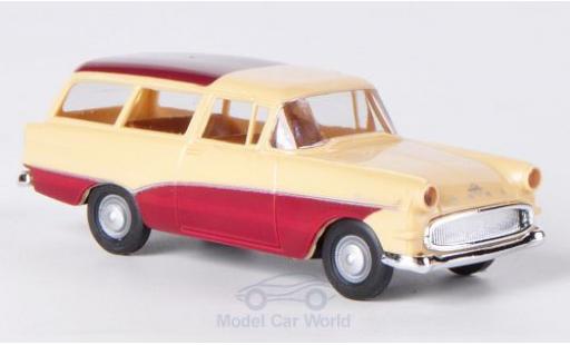Modelauto Opel Rekord P1 Caravan beige/rood 1/87 Brekina