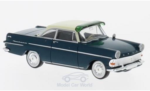 Modelauto Opel Rekord P2 Coupe blauw/beige met Sonnenblende 1/87 Brekina