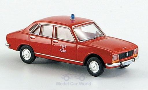 Modelauto Peugeot 504 Berline Sedan Ville de Tours Brandweer (F) 1/87 Brekina