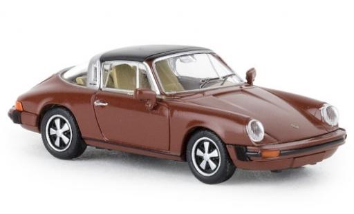 Modelauto Porsche 911 Targa G bruin 1976 TD 1/87 Brekina
