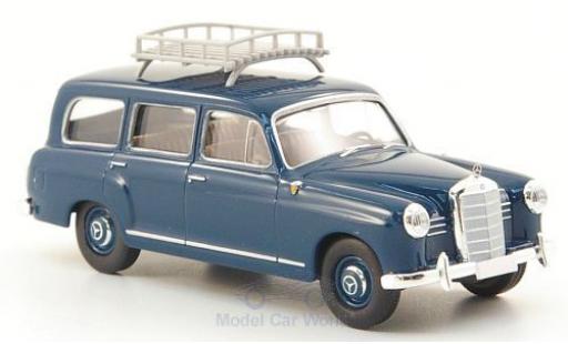 Modelauto Mercedes 180 Kombi Stationwagen blauw met dakgep&Atilde;&curren;cktr&Atilde;&curren;ger 1/87 Brekina