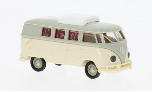 Modelauto Volkswagen T1 B Camper grijs/beige 1960 1/87 Brekina