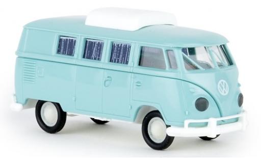 Modelauto Volkswagen T1 B Camper turquoise 1960 avec toit extensible 1/87 Brekina