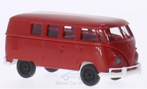 Modelauto Volkswagen T1 B rood/wit Stationwagen 1/87 Brekina
