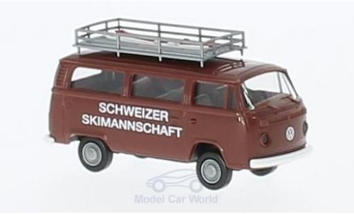 Modelauto Volkswagen T2 Base Schweizer Skinationalmannschaft Stationwagen 1/87 Brekina