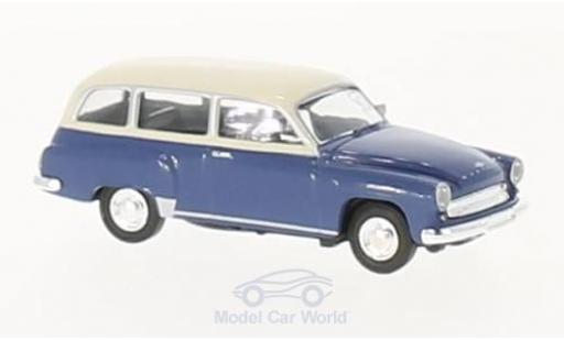 Modelauto Wartburg 311 Kombi Stationwagen blauw/beige 1/87 Brekina