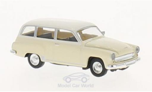 Modelauto Wartburg 311 Kombi Stationwagen beige/wit 1/87 Brekina
