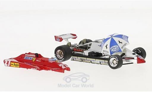 Modelauto Ferrari 126 C2 Turbo No.27 formule 1 GP San Marino met Rennfahrer en Schirm G.Villeneuve 1/43 Brumm
