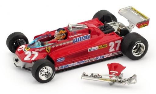 Modelauto Ferrari 126 CK Turbo No.27 Scuderia formule 1 GP Kanada 1981 ronde 57-63 G.Villeneuve 1/43 Brumm