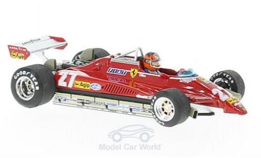 Modelauto Ferrari 126 C2 turbo No.27 formule 1 GP Brasilien met Fahrerfigur G.Villeneuve 1/43 Brumm