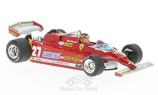 Modelauto Ferrari 126 CK turbo No.27 formule 1 GP USA 1981 met Fahrerfigur G.Villeneuve 1/43 Brumm