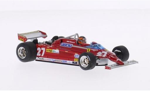 Modelauto Ferrari 126 CK Turbo No.27 Suderia formule 1 GP Monte Carlo 1981 avec figurine de conducteur G.Villeneuve 1/43 Brumm