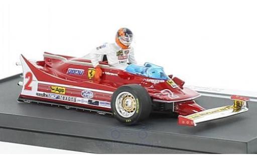 Modelauto Ferrari 312 P T5 No.2 formule 1 GP Italien 1980 met Fahrerfigur G.Villeneuve 1/43 Brumm