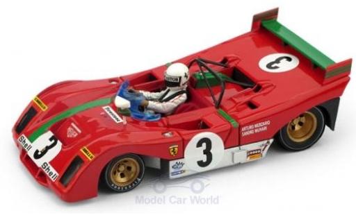 Modelauto Ferrari 312 PB RHD No.3 Targa Florio 1972 A.Merzario 1/43 Brumm