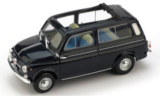 Modelauto Fiat 500 Giardiniera blauw 1960 ougroens/es toit rabattable 1/43 Brumm