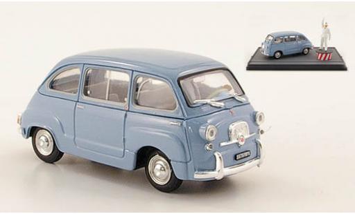 Modelauto Fiat 600 Multipla D blauw 1960 Stra&Atilde;�enszene Rom avec figurines 1/43 Brumm