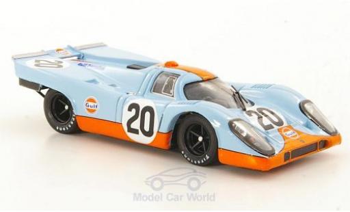 Modelauto Porsche 917 1970 K No.20 JWA-Gulf Racing Team 24h Le Mans J.Siffert/B.Redman zonder Vitrine 1/43 Brumm