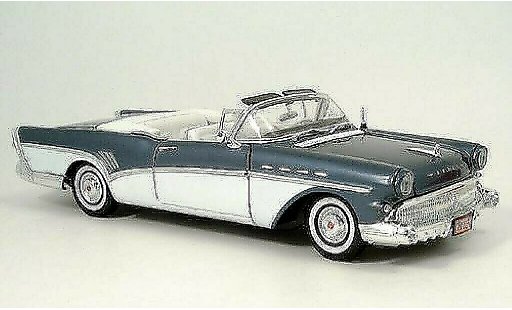Buick Roadmaster Convertible 1/18 Motormax Cabriolet blauw/wit 1957 modelauto