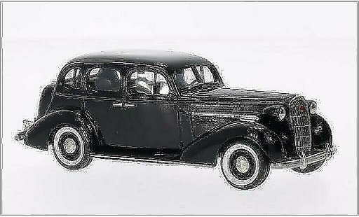 Buick Special Sedan 1/43 Brooklin 4-door Trunk M-41 zwart 1936 modelauto