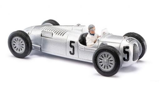 Modelauto Auto Union Typ C course No.5 formule 1 GP Gro&Atilde;�britannien 1937 met Figur B.Rozemeyer 1/87 Busch