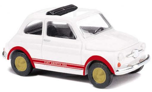 Modelauto Fiat 500 Abarth wit/rood 1965 1/87 Busch