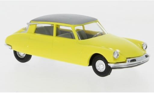 Modelauto Citroen DS 19 geel/metallic grijs 1/87 Busch