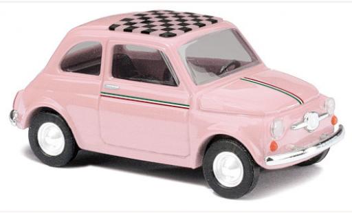 Modelauto Fiat 500 F roze 1965 1/87 Busch