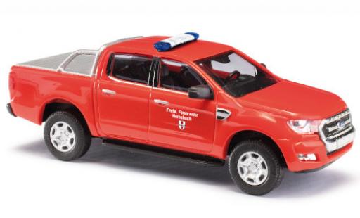 Modelauto Ford Ranger Emergency DoKa Brandweer Hemsbach 2016 avec Protection de surface de chargement 1/87 Busch
