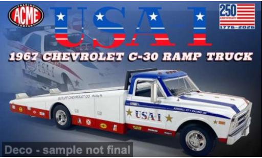 Modelauto Chevrolet C-30 plateau Ramp Truck 1967 USA-1 1/18 ACME