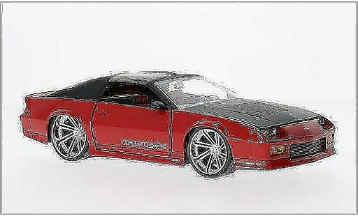 Chevrolet Camaro IROC 1/24 Jada Toys Z28 -Z Tuning rood/mat-zwart 1985 modelauto