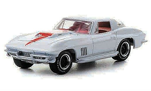 Chevrolet Corvette Coupe 1/64 Greenlight C2 427 wit/rood met Zusatzfelgen 1967 modelauto
