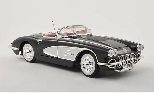 Chevrolet Corvette Convertible 1/18 Motormax C1 C1 zwart/grijs 1958 modelauto