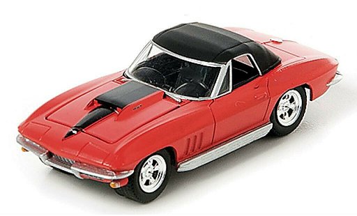 Chevrolet Corvette Convertible 1/64 Greenlight C2 (C2) Cabriolet rood/zwart 1967 modelauto