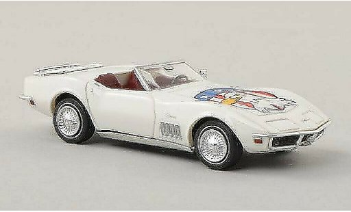 Chevrolet Corvette Convertible 1/87 Brekina C3 Cabriolet American Eagle wit met Dekor auf Motorhaube modelauto