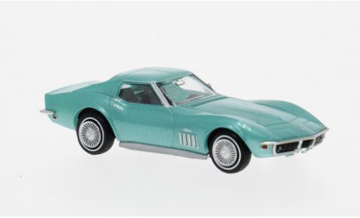 Modelauto Chevrolet Corvette Coupe C3 groen 1967 1/87 Brekina