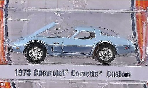 Chevrolet Corvette Coupe 1/64 Greenlight C3 blauw/grijs 1978 modelauto